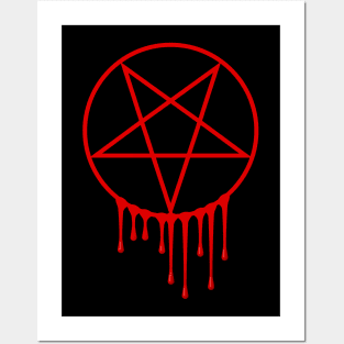 Dripping Blood Pentagram Posters and Art